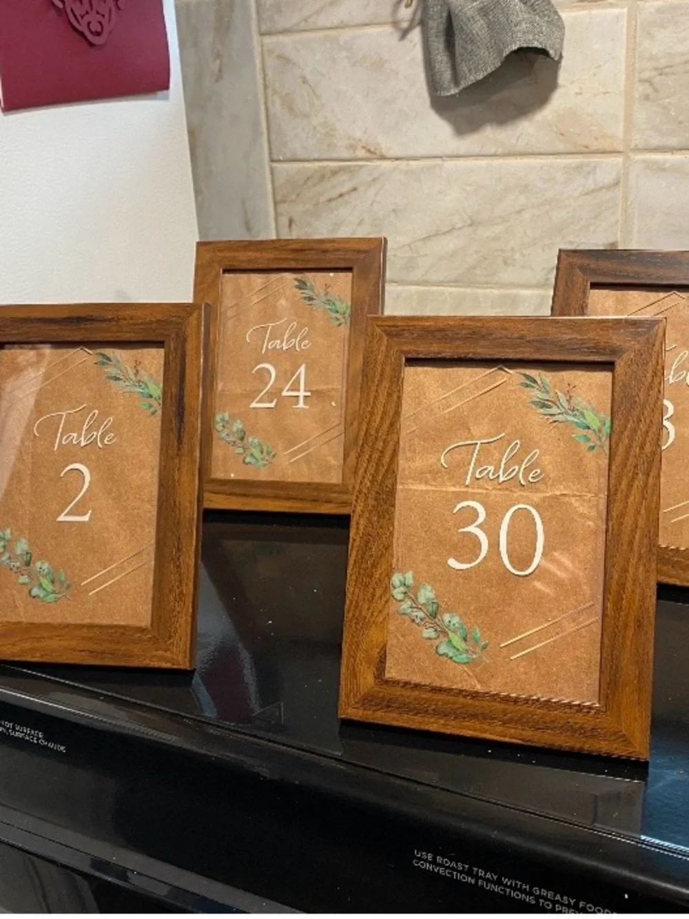 Wood Grain Table Number Frame - Brown